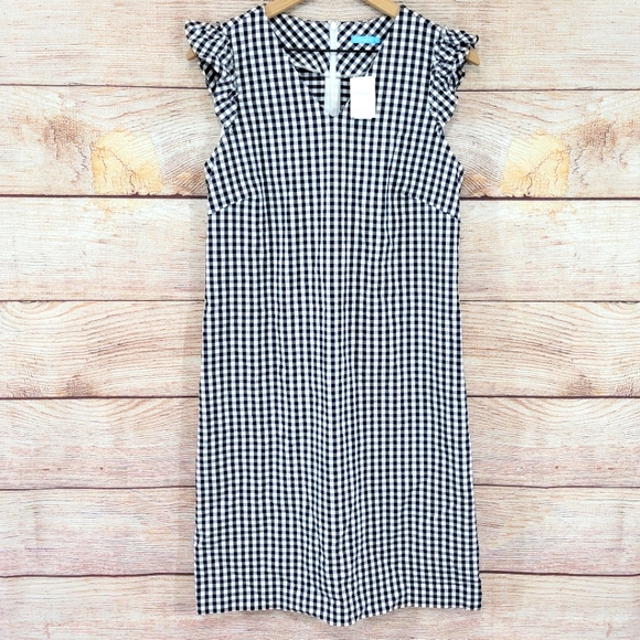 J. McLaughlin Dresses & Skirts - J. Mclaughlin "Joselyn" gingham ruffle sleeve shift dress NWT